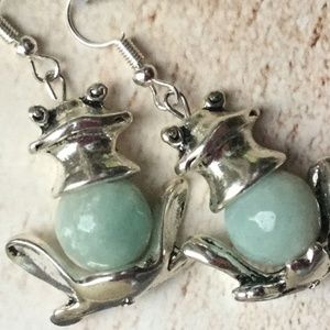 Silver plated ZEN Frog earrings - JADE NWOT